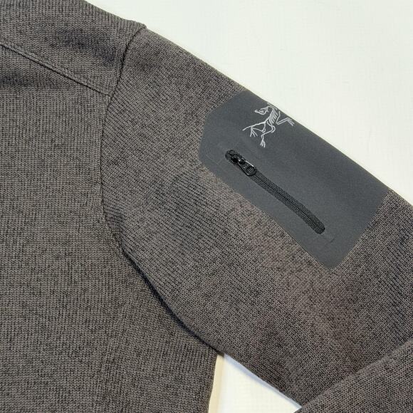 Arc'teryx Sweater Womens Medium Gray Covert Zip Neck Fleece Pullover Hiking - Picture 5 of 10